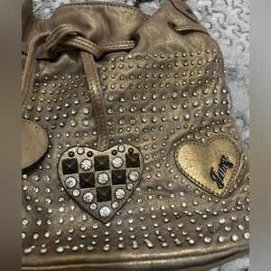 Juicy Couture Studded Gold Women's Bag Rhinestone Leather Vintage y2k Bling Rare